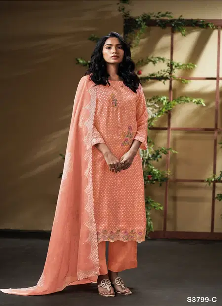 Drishta 3799 By Ganga Pure Bemberg Printed Online Designer Salwar Suit Wholesale